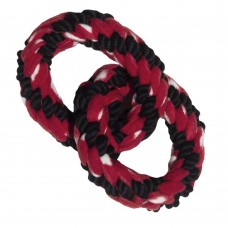 KONG Signature Rope Double Ring Tug - flexibilné psie ponožky, fleece a bavlnené krúžky