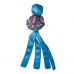 KONG Wubba Weaves L (33 cm) - pískacia hračka pre psa, s chvostmi a zapletenou loptou - modrá