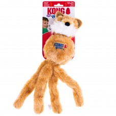 KONG Wubba Friends Fox - líška plyšová hračka pre psa, s chvostíkom, loptou vo vnútri a pískadlom - L