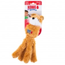 KONG Wubba Friends Fox - líška plyšová hračka pre psa, s chvostíkmi, loptou vo vnútri a pískadlom - S