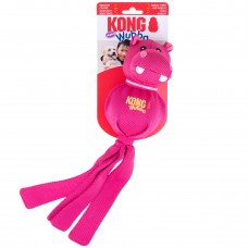 KONG Wubba Friends Ballistic Hippo - hroší psí ťahač, s chvostom, loptou vo vnútri a piskotom - XL
