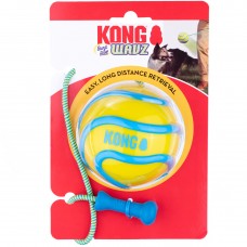 KONG Wavz Bunji Ball L 8cm - loptička pre psa s elastickým lankom, plávajúci retriever - žltá
