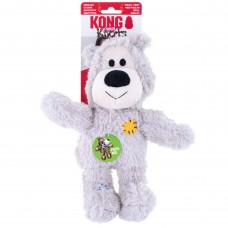 KONG Wild Knots Bears Grey - sivý medvedík pre psa, s povrazom vo vnútri a fajkou - M/L
