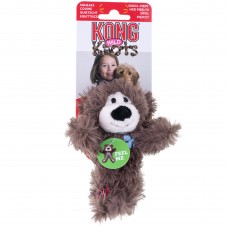 KONG Wild Knots Bears Dark Brown - tmavohnedý medvedík pre psa, s povrazom vo vnútri a fajkou - XS