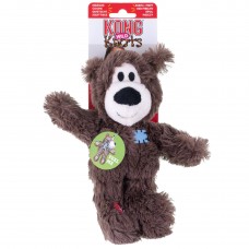 KONG Wild Knots Bears Dark Brown - tmavohnedý medvedík pre psa, s povrazom vo vnútri a fajkou - S / M