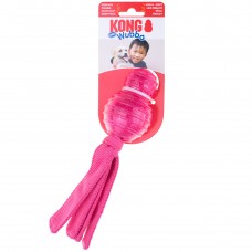 KONG Wubba Comet Pink - vylepšený retriever pre psa, pískacia hračka so strapcami, ružová - S