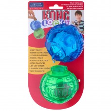KONG Lock-It L 8cm - modulárna hračka na psie maškrty, 2 ks. - Modro zelená