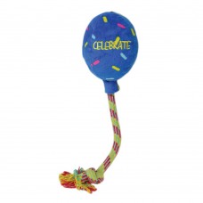 KONG Occasions Birthday Balloon Blue L 20cm - plyšový narodeninový balón pre psa, modrý