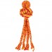 KONG Wubba Weaves with Rope Orange - pískacia hračka pre psa vyrobená zo šnúrky, so zapletenými chvostíkmi a loptou, oranžová - L