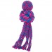 KONG Wubba Weaves with Rope Purple - pískacia hračka pre psa so zapletenými chvostmi a loptou, fialová - S