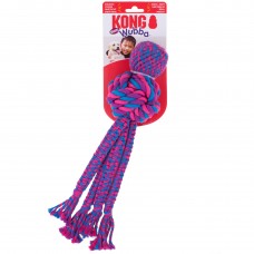 KONG Wubba Weaves with Rope Purple - hračka pre psa so škrípajúcim povrazom, so zapletenými chvostmi a loptou, fialová - L