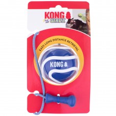 KONG Wavz Bunji Ball M 6cm - loptička pre psa s elastickým lankom, plávajúci retriever - Modrá