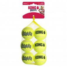 KONG SqueakAir Tennis Ball M (6cm) - tenisová loptička s pískadlom, aport pre stredného psa - 6 kusov