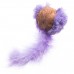 KONG Cat Active Cork Ball - mäkká korková loptička pre mačky, s pierkovým chvostíkom, so štipcom - fialová
