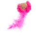 KONG Cat Active Cork Ball - mäkká korková loptička pre mačky, s pierkovým chvostíkom, so štipcom - ružová