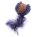 KONG Cat Active Cork Ball - mäkká korková loptička pre mačku, s pierkovým chvostíkom, s mačacou nôžkou - námornícka modrá