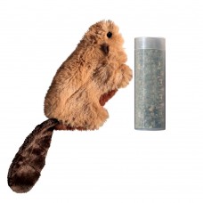 KONG Cat Refillables Catnip Beaver - malá hračka pre mačky, plyšový bobor s rezervou catnip