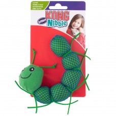KONG Nibble Critters Catnipillar – dentálna hračka pre mačky, húsenica zo sieťoviny a Catnip – zelená