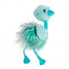 KONG Softies Frizz Bird Ostrich - maskot chlpatej mačky, tyrkysový pštros, šušťanie
