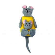 KONG Pull-A-Partz Cheezy - hračka pre mačky 3v1, dve myši a smotanový syr, s mačacou trávou