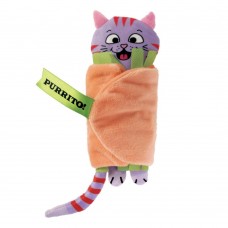 KONG Pull-A-Partz Purrito – hračka pre mačku 2 v 1, šuštiaca mačka v burrite, s mačacou trávou