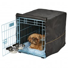 MidWest iCrate Fashion Blue S Kit - súprava klietky pre psa s lôžkom, prikrývkou a 2 miskami, modrá, veľkosť S 61x46x48cm