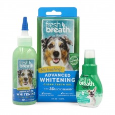Tropiclean Advanced Whitening Gel 118ml + Fresh Breath Drops 65ml - bieliaci gél na starostlivosť o zuby a ďasná pre psov a mačky + kvapky pre