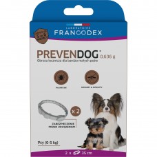 Francodex PrevenDog 35cm - liečebný obojok proti kliešťom a komárom, pre veľmi malé psy - 2 ks.