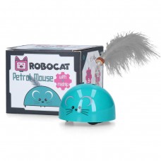 Robocat Mouse - interaktívna myš pre mačky, s pierkom, pohybovým senzorom, doplnkom madnip - tyrkysová