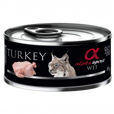 Alpha Spirit Cat Turkey 85g - monoproteínové vlhké krmivo pre mačky, s morčacím mäsom