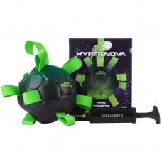 Dog Comets Hypernova 15cm - psí futbal s rúčkami a pumpou - Zelená