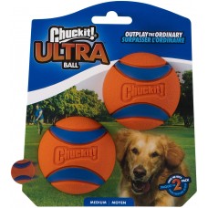 Chuckit! Ultra Ball M (6,4 cm) - odolná loptička pre psa, bez pískadla - 2 ks.