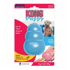 KONG Puppy - hračka pre šteniatko, gumená, mäkká, originál, modrá - L, 10cm