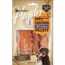 Flamingo Hapki Chicken Anti-stress 85g - maškrty pre psov s kuracím mäsom, upokojujúcou levanduľou a harmančekom Flamingo Hapki Chicken Anti-stress 85g - maškrty pre psov s kuracím mäsom, upokojujúcou levanduľou a harmančekom