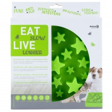 Eat Slow Live Longer Star S 20cm - hranatá miska pre psa spomaľuje jedlo, hviezdičky - Zelená