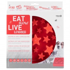 Eat Slow Live Longer Star S 20cm - hranatá miska pre psa spomaľuje jedlo, hviezdičky - Red