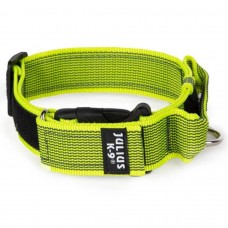 Julius K9 Color&Gray obojok s rukoväťou 50 mm - obojok pre psa, s rukoväťou a bezpečnostným zámkom - neónová žltá