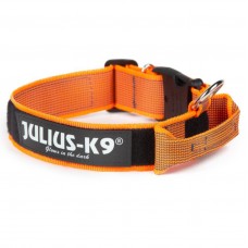 Julius K9 Color & Grey obojok s rukoväťou 40 mm - obojok pre psa s rukoväťou a bezpečnostným zámkom - oranžový