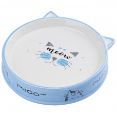 Record Miao Ceramic Bowl - keramická miska pre mačky, tanier, modrá - M