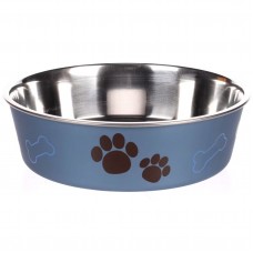 Flamingo Kena Metallic Blue Bowl - protišmyková miska pre psov a mačky - L