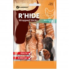 Flamingo Wrapped R'hide Sticks Chicken&Fish 85g - aromatické maškrty pre psov s kuracím mäsom a treskou