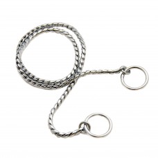 Show Tech Snake Chain Silver - elegantná, kovová výstavná retiazka v striebornej farbe - 45 cm