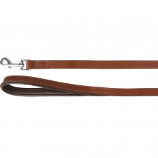 Flamingo Leash Arizona Brown - kožené vodítko pre psa, pravá koža, rukoväť s podšívkou, hnedá, 130cm - 15mm