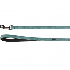 Flamingo Leash Delu Green - zelené vodítko pre psa, vyrobené z ekokože, rukoväť s podšívkou, 130cm - 20mm