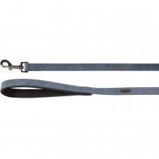 Flamingo Leash Delu Blue - modré vodítko pre psa, ekokoža, rukoväť s podšívkou, 130cm - 25mm