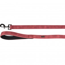 Flamingo Leash Delu Red - červené vodítko pre psa, ekokoža, rukoväť s podšívkou, 100cm - 25mm