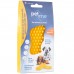Pet + Me Medium Silicone Brush Yellow - silikónová kefa pre psov s krátkou a hustou srsťou, dlhou a hodvábnou alebo drsnou srsťou