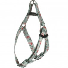 Postroj pre plameniaky Step&Go Samar Light Green - nášlapný postroj pre psa, nylon, vzor plameniaka, listy, svetlozelený - S