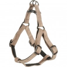 Flamingo postroj Step&Go Delu Taupe - nášlapný postroj pre psa, vyrobený z ekokože, s neoprénovou podšívkou, šedá - S