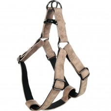 Flamingo postroj Step&Go Delu Taupe - nášlapný postroj pre psa, vyrobený z ekokože, s neoprénovou podšívkou, šedá - L